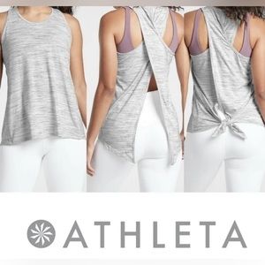 Athleta Essence Tie Back Tank Top Heather Grey Size Medium